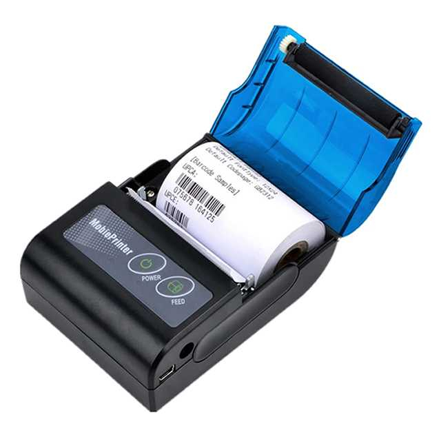 Printer termal gigi biru nirkabel mini portabel 58mm