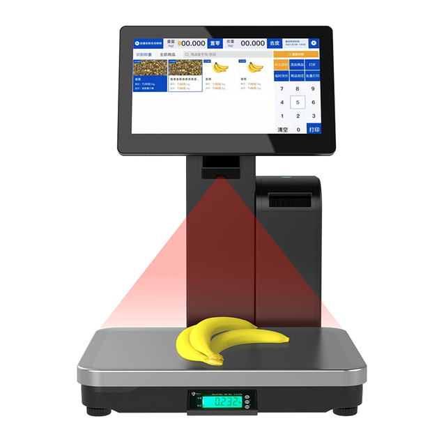 Timbangan Label Retail Sistem Pos dengan Printer Thermal Untuk Kasir Supermarket dengan Kamera AI-Beli Timbangan Elektronik Dengan Printer Lable, Timbangan Pos, Timbangan Dengan Produk Printer di Masung