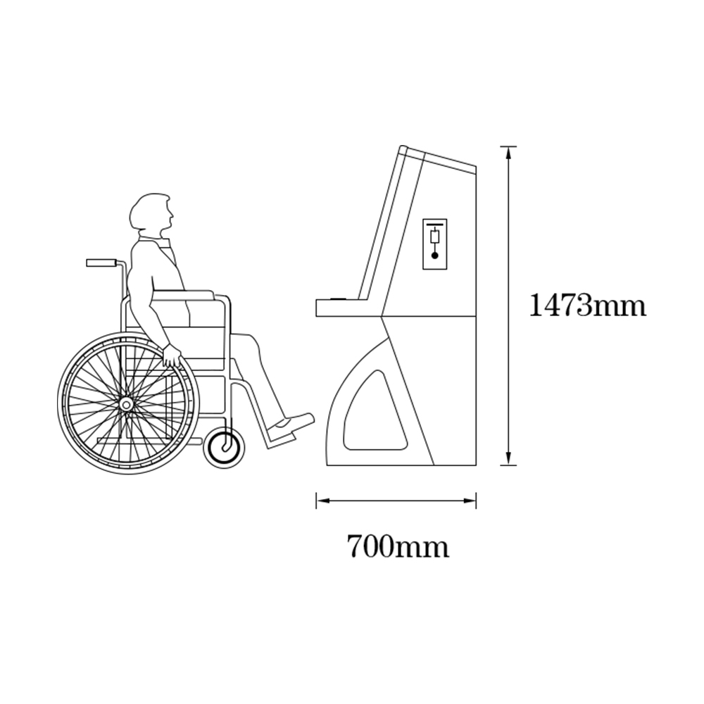 MASUNG MS-BFK21.5 Kios bebas hambatan Kios yang dapat diakses kursi roda baik untuk non-disabilitas maupun penyandang disabilitas